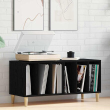 Berkfield Record Cabinet Black Oak 100 x 38 x 48 cm Engineered Wood