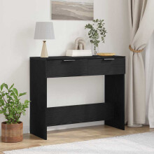 Berkfield Console Table Black Oak 30 x 36 x 75 cm Engineered Wood