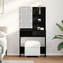 Berkfield Dressing Table Black Oak 74.5 x 40 x 141 cm Engineered Wood