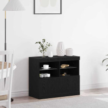 Berkfield LED Sideboard Black 81 x 37 x 66.5 cm Engineered Wood