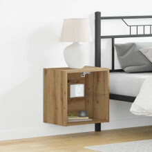 Berkfield Floating Shelf with LED Light Brown 40 x 28.5 x 40 cm