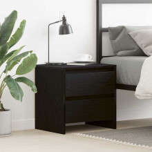 Berkfield Bedside Cabinet Black Oak 45 x 34 x 44.5 cm Engineered Wood