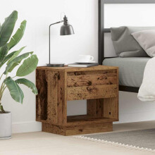 Berkfield Nightstand with Drawer Old Wood 45 x 34 x 44 cm Engineered Wood
