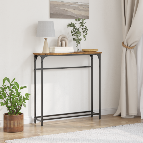 Berkfield Console Table Old Wood 75 x 19.5 x 75 cm Engineered Wood