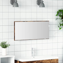Berkfield Mirror Wall-mounted Brown 80 x 37 cm Glass and Engineered Wood