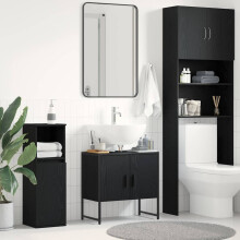 Berkfield Bathroom Sink Cabinet Black Oak 60 x 30 x 60 cm Engineered Wood