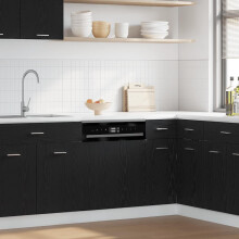 Berkfield Dishwasher Panel Lyon Black Oak 60x1.5x67 cm Engineered Wood