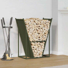 Berkfield Firewood Rack Olive Green 69.5x35x81 cm Cold-rolled steel