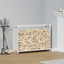 Berkfield Firewood Rack White 90x28x65 cm Cold-rolled steel