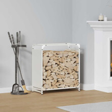 Berkfield Firewood Rack White 60x28x65 cm Cold-rolled steel