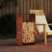 Berkfield Firewood Rack 40x30x80 cm Weathering Steel