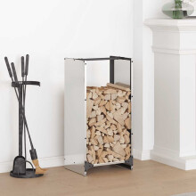 Berkfield Firewood Rack 40x30x80 cm Stainless Steel