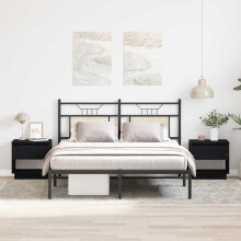 Berkfield Nightstand 2 pcs Black Oak 45 x 34 x 44 cm Engineered Wood