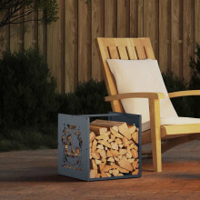 Berkfield Firewood Rack Anthracite 40x40x40 cm Cold-rolled steel