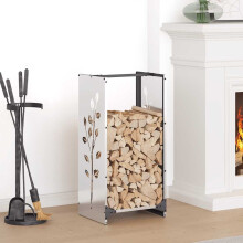 Berkfield Firewood Rack 40x30x80 cm Stainless Steel