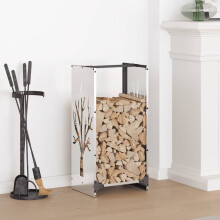 Berkfield Firewood Rack 40x30x80 cm Stainless Steel