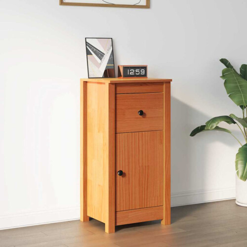 Berkfield Sideboard Wax Brown 39 x 34.5 x 80 cm Solid Pine Wood