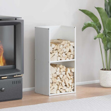 Berkfield Firewood Rack White 40x30x80 cm Cold-rolled steel