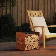 Berkfield Firewood Rack 40x40x40 cm Weathering Steel