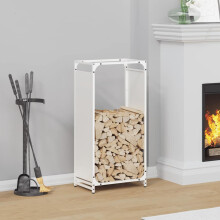 Berkfield Firewood Rack White 44x28x90 cm Cold-rolled steel
