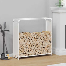 Berkfield Firewood Rack White 90x28x90 cm Cold-rolled steel