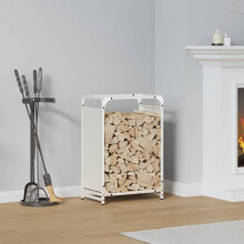 Berkfield Firewood Rack White 44x28x65 cm Cold-rolled steel