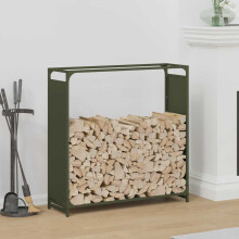 Berkfield Firewood Rack Olive Green 90x28x90 cm Cold-rolled steel