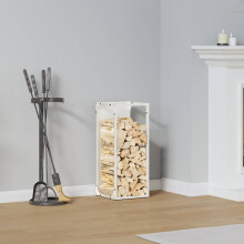 Berkfield Firewood Rack White 25x25x60 cm Cold-rolled steel