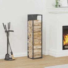 Berkfield Firewood Rack Anthracite 25x25x100 cm Cold-rolled steel