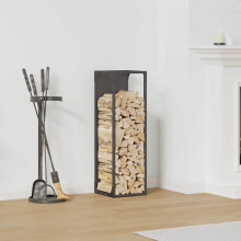 Berkfield Firewood Rack Black 25x25x80 cm Cold-rolled steel