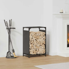 Berkfield Firewood Rack Black 44x28x65 cm Cold-rolled steel