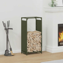 Berkfield Firewood Rack Olive Green 44x28x90 cm Cold-rolled steel