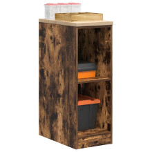 Berkfield Garage Storage Cabinet Smoked Oak 30x51x85 cm Solid Wood Pine