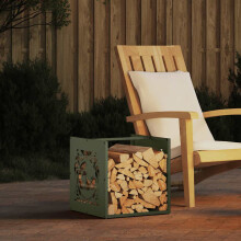 Berkfield Firewood Rack Olive Green 40x40x40 cm Cold-rolled steel