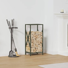 Berkfield Firewood Rack Olive Green 34x25x70 cm Cold-rolled steel