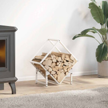 Berkfield Firewood Rack White 50x25x50 cm Cold-rolled steel
