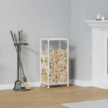 Berkfield Firewood Rack White 34x25x70 cm Cold-rolled steel