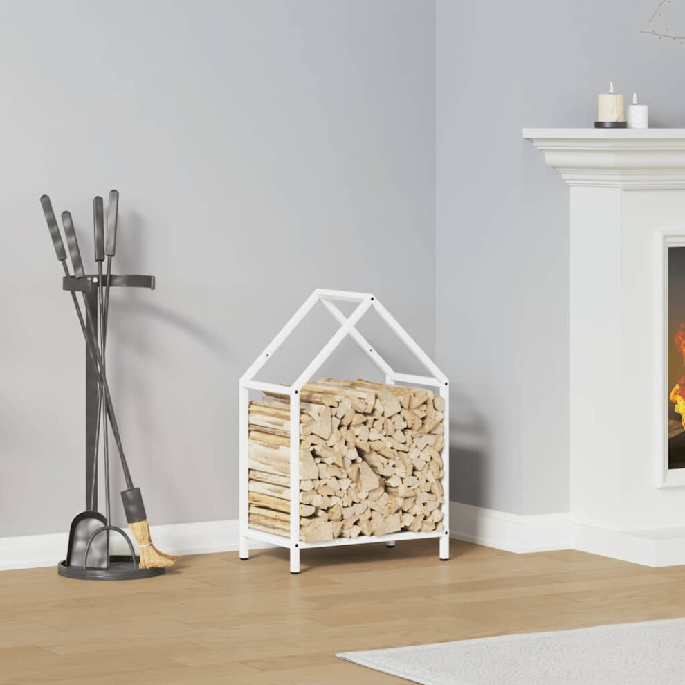 Berkfield Firewood Rack White 40x25x60 cm Cold-rolled steel-image-OPC-PTFWYMV-NEW