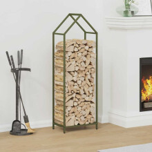 Berkfield Firewood Rack Olive Green 40x25x120 cm Cold-rolled steel
