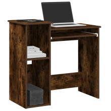 Berkfield Desk with Shelves Smoked Oak 84x40x78 cm Engineered Wood