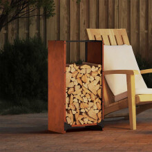 Berkfield Firewood Rack 40x30x80 cm Weathering Steel