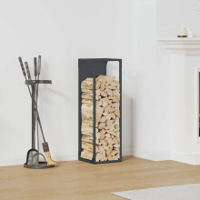 Berkfield Firewood Rack Anthracite 25x25x80 cm Cold-rolled steel