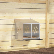 Berkfield Chicken Nesting Box with 2 Compartments Galvanized Silver Metal