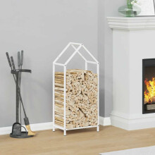 Berkfield Firewood Rack White 40x25x90 cm Cold-rolled steel