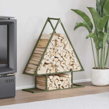 Berkfield Firewood Rack Olive Green 80x25x90 cm Cold-rolled steel