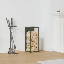Berkfield Firewood Rack Olive Green 25x25x60 cm Cold-rolled steel