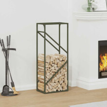 Berkfield Firewood Rack Olive Green 40x25x100 cm Cold-rolled steel