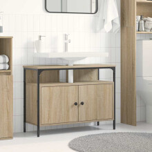 Berkfield Bathroom Sink Cabinet Brown 80 x 30 x 60 cm Engineered wood