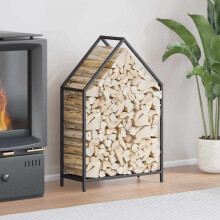 Berkfield Firewood Rack Black 60x25x90 cm Cold-rolled steel