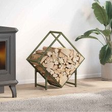 Berkfield Firewood Rack Olive Green 60x25x60 cm Cold-rolled steel